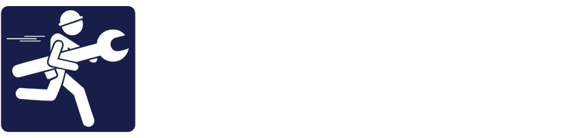 247 best emergency services logo white